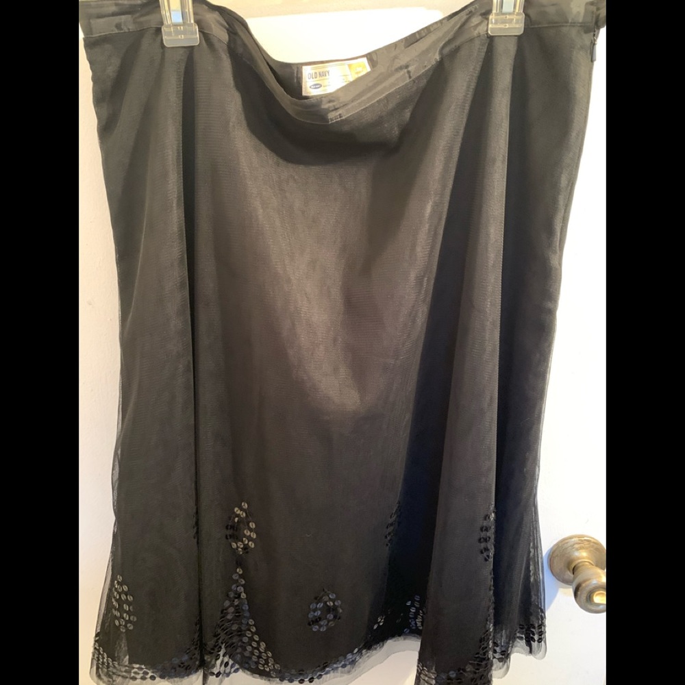 Old Navy Black Lace Embroidered Skirt